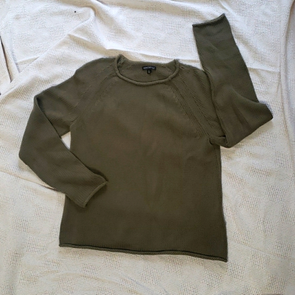 Chunky green j crew mercantile sweater size large